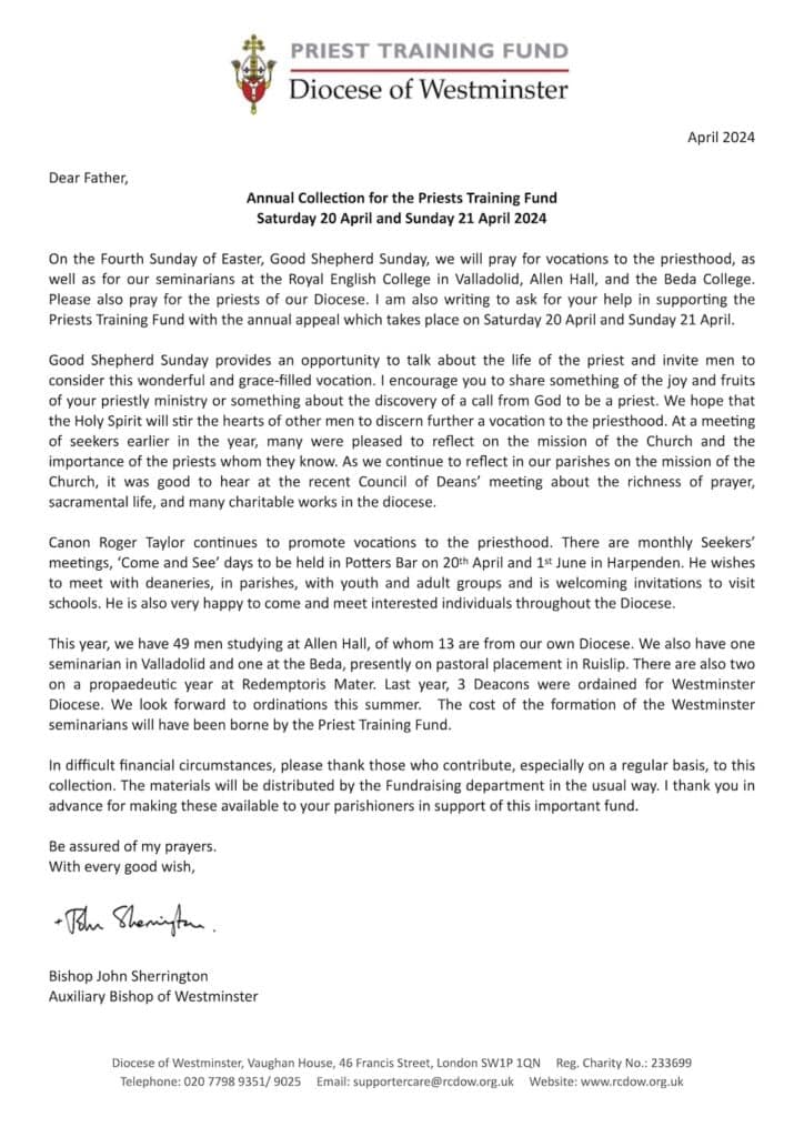 PTF Parish Letter from Bishop Sherrington 2024
