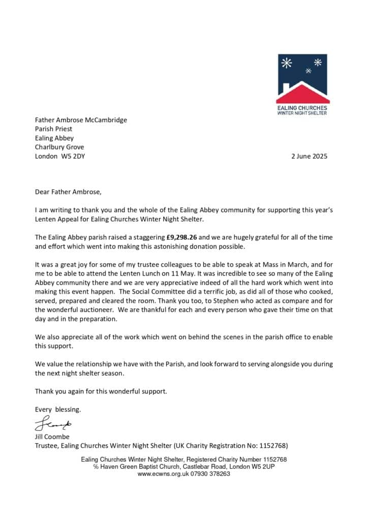 Thank you Ealing Abbey Lenten Appeal page 0001 1 Thank you Ealing Abbey Lenten Appeal page 0001 1
